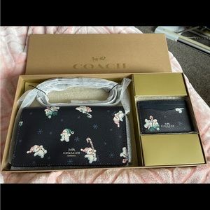 Coach Snowman Print Crossbody Gift Set